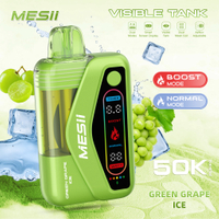 MESII Vape 30k 50k Puffs Disposable Vape Pen E Cigarette Visible Tank Blue Razz Pod