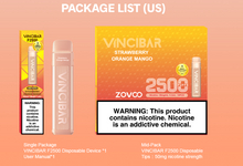 Dragbar Vincibar F2500 Puffs Disposable Vape Bar $1.40-$1.70