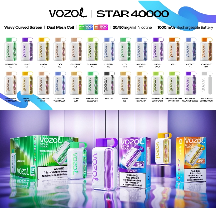 Vozol Star 40000 Puffs 5% Nicotine 26 Flavors Vape Eu Warehouse