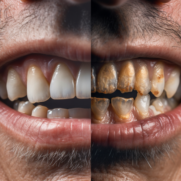 before-and-after of a smokers teeth