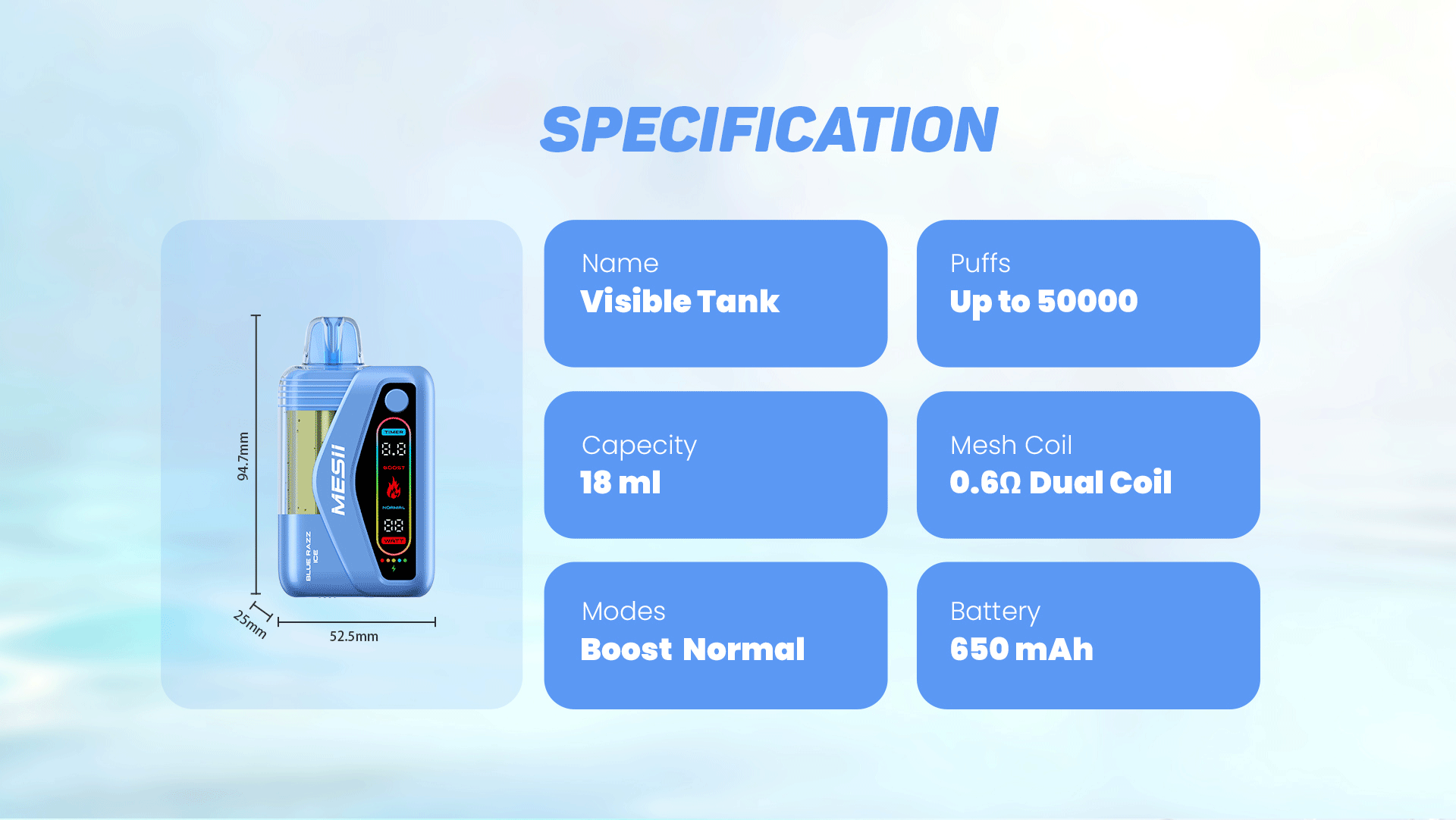 02 MESII VAPE VISIBEL TANK DISPOSABLE