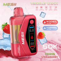 MESII Vape 30k 50k Puffs Disposable Vape Pen E Cigarette Visible Tank Blue Razz Pod