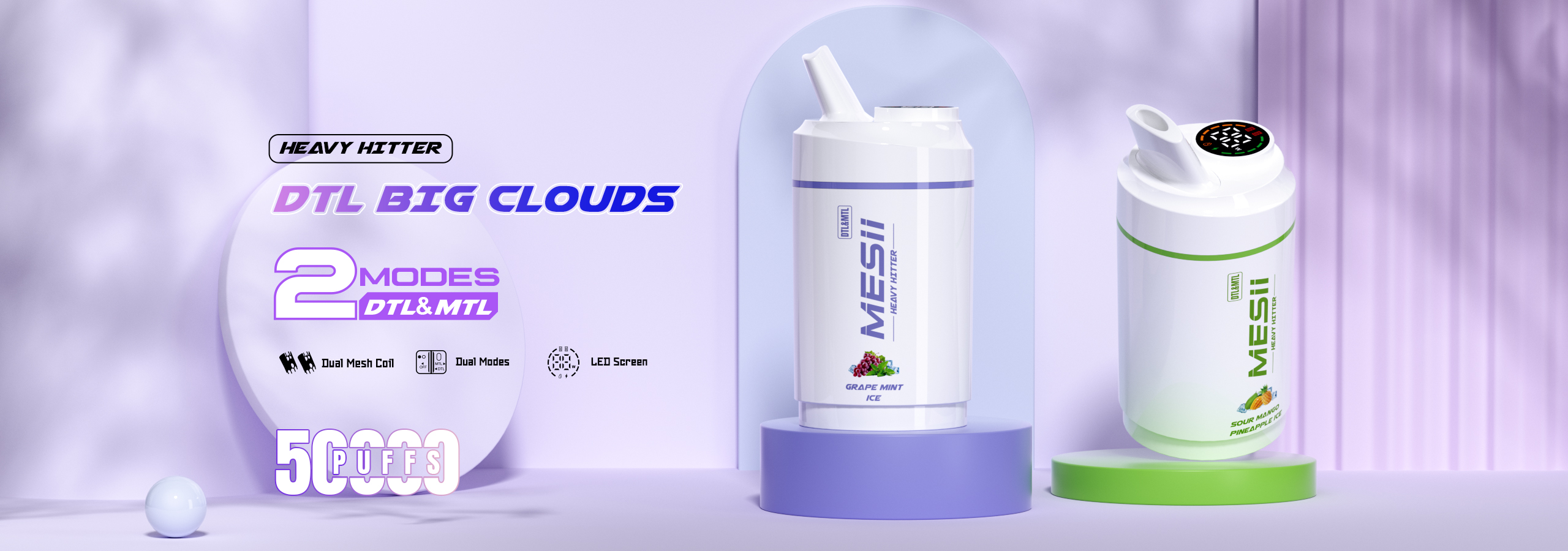 MESII VAPE MTL DTL 50K disposable vape heavy hitter