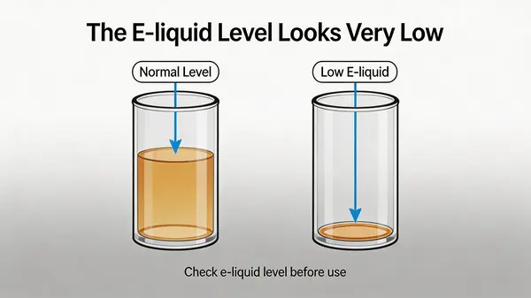 How to know when your disposable vape is almost empty by checking the e-liquid level in a transparent tank