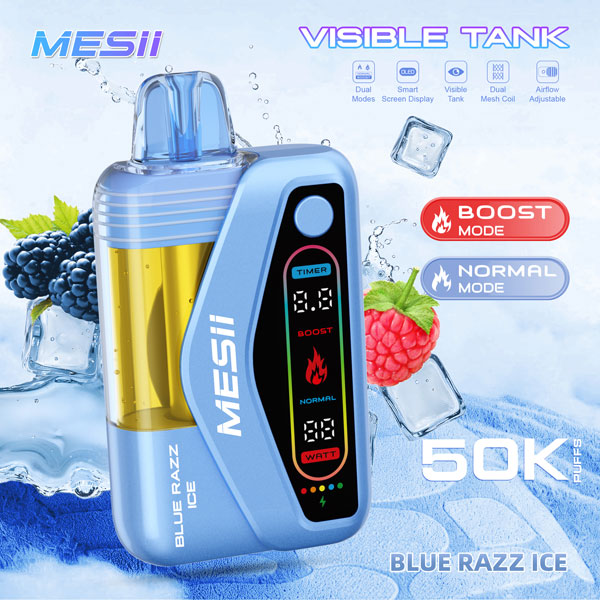 MESII Visible Tank 50K Disposable Vape – Blue Razz