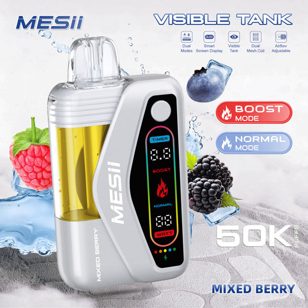 MESII Visible Tank 50K Disposable Vape – Blue Razz