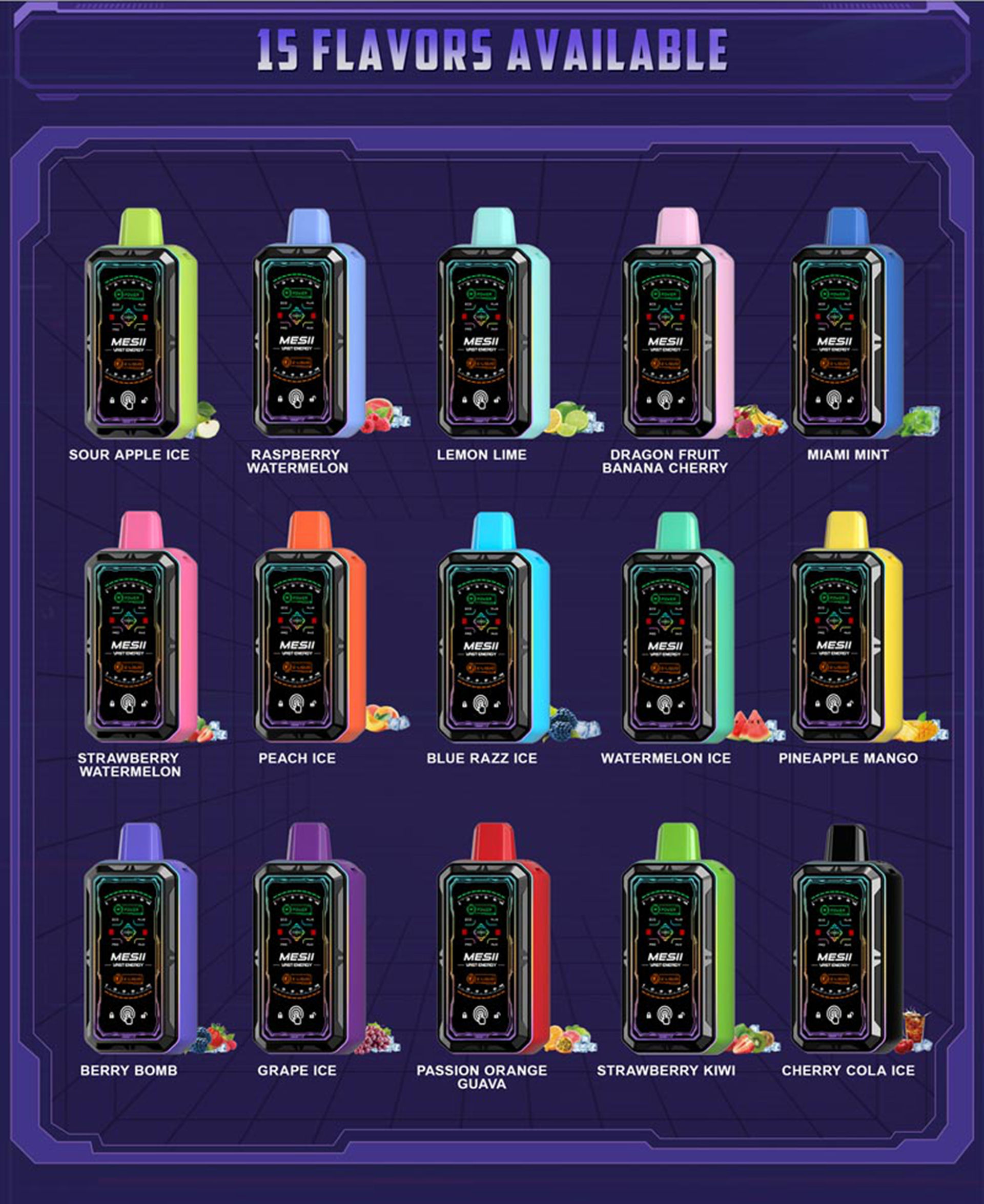 mesii vast energy 30k puffs vape flavors list