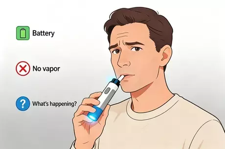 Disposable vape blinking LED indicating common device problems.webp