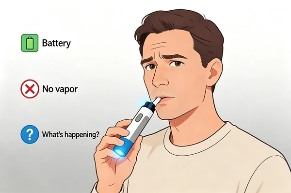Disposable vape blinking LED indicating common device problems.webp