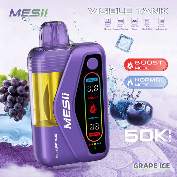 MESII Visible Tank 50K Disposable Vape – Blue Razz