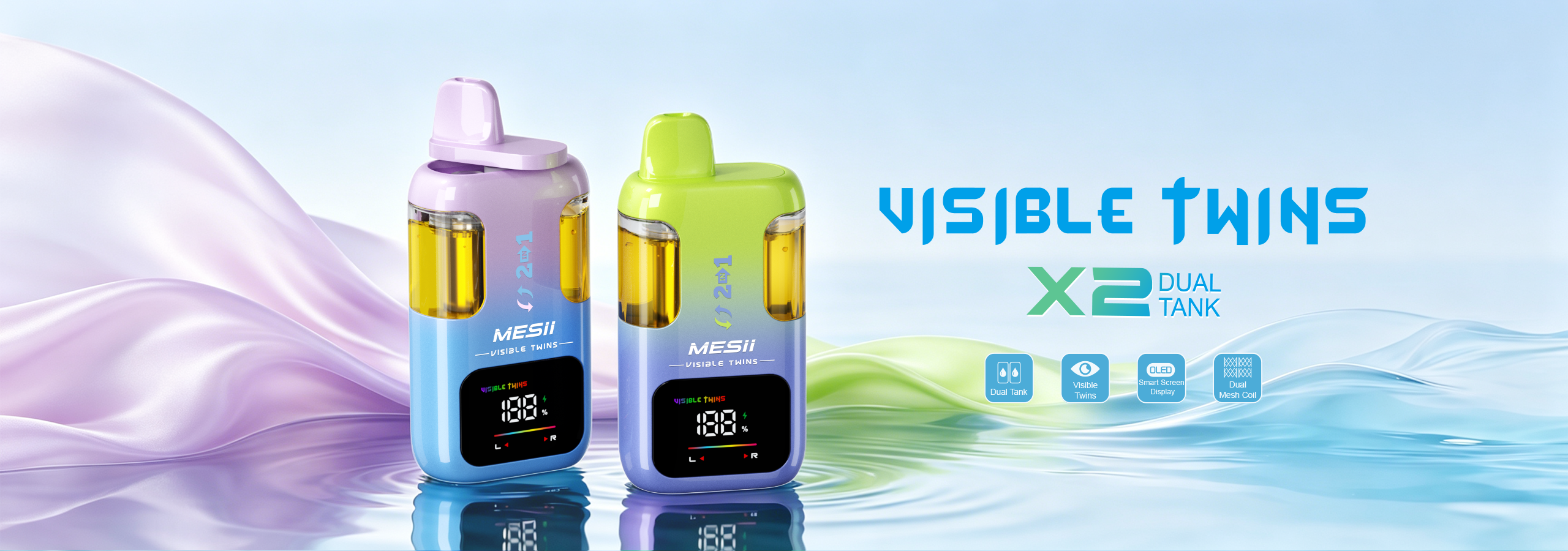 Mesii 100K Dual Flavors 2 in 1 Visible Tank