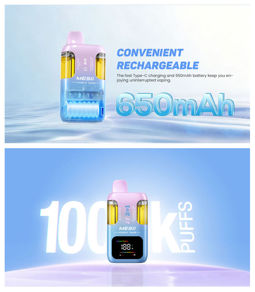 Mesii 100000 puffs vape high capacity rechargeable disposable vape for long lasting use.jpg